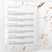 Wit en Roos Goud Marmeren Salon Brochure Drieluik Kaart (Binnenzijde eerst)