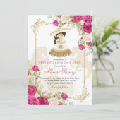 Wit en Roos Goud Mexicaans Meisje Bloemen 3 Anos Kaart (Staand voorkant)