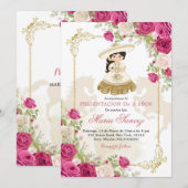 Wit en Roos Goud Mexicaans Meisje Bloemen 3 Anos Kaart (Voorkant / Achterkant)