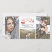 Wit en Roos Gouden Bloemen Trouwen Bedankt (Voorkant)