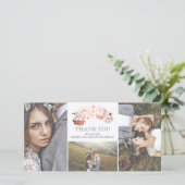 Wit en Roos Gouden Bloemen Trouwen Bedankt (Staand voorkant)