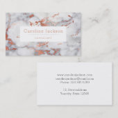 Wit en roos gouden marmeren steen visitekaartje (Voorkant / Achterkant)