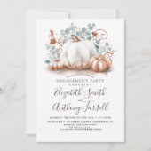 Wit en Roos Gouden Pompoenen Herfst Verlovingsfees Kaart (Voorkant)