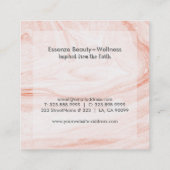 Wit en Roos-gouden Waterverf Marbling Vierkante Visitekaartje (Achterkant)