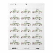 Wit en roze bloem adreslabel etiket (Full Sheet)