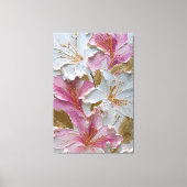 Wit en roze bloemtextuur abstracte wandkunst canvas afdruk (Voorkant)
