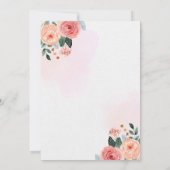 Wit en Roze Elegante Delicate Bloemen Bruiloft Kaart (Achterkant)