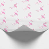 Wit en Roze Flamingo patroon Cadeaupapier (Hoek)