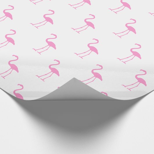 Wit en Roze Flamingo patroon Cadeaupapier (Hoek)