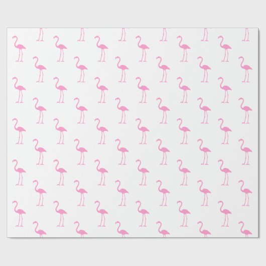 Wit en Roze Flamingo patroon Cadeaupapier (Vlak)