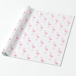 Wit en Roze Flamingo patroon Cadeaupapier