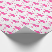 Wit en Roze Flamingo Verpakkingsdocument Cadeaupapier (Hoek)