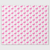 Wit en Roze Flamingo Verpakkingsdocument Cadeaupapier (Vlak)