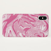 Wit en roze gemarmerd Case-Mate iPhone case (Achterkant (horizontaal))