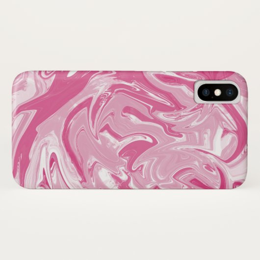 Wit en roze gemarmerd Case-Mate iPhone case (Achterkant (horizontaal))