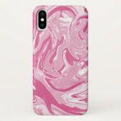 Wit en roze gemarmerd Case-Mate iPhone case (Achterkant)
