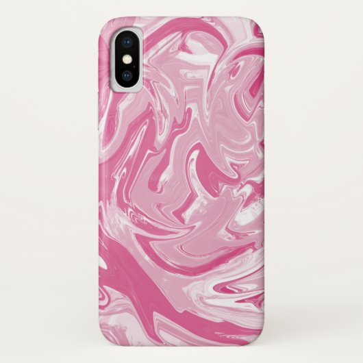Wit en roze gemarmerd Case-Mate iPhone case (Achterkant)