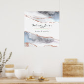 Wit en Roze Goud Agaten Zakelijk Poster (Keuken)