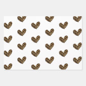 Wit en Roze Goud Glam en Leopard Harten Inpakpapier Vel (Voorkant 3)