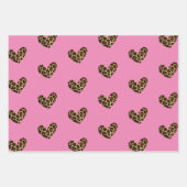 Wit en Roze Goud Glam en Leopard Harten Inpakpapier Vel (Voorkant 2)