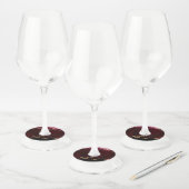 Wit en roze gouden agaat wijnglaslabel (Set)