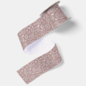 Wit en roze gouden paisley satijnen lint (Achterkant)