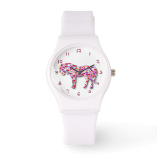 Wit en Roze Hart Paard Pony Watch Horloge