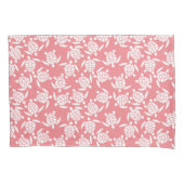 Wit en roze herhalen motief | Zeeen schildpadpatro Kussensloop (Voorkant)