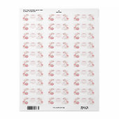 Wit en Roze Klein Pompoen Adreslabel Etiket (Full Sheet)