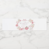 Wit en Roze Klein Pompoen Fleslabel Waterfles Etiket (Enkel label)