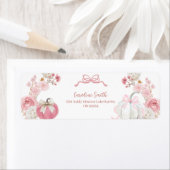 Wit en Roze Kleine Pompoen Adreslabel Etiket (Insitu)