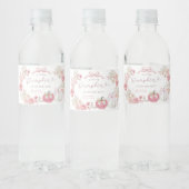 Wit en Roze Kleine Pompoen Fles Label Waterfles Etiket (Flessen)