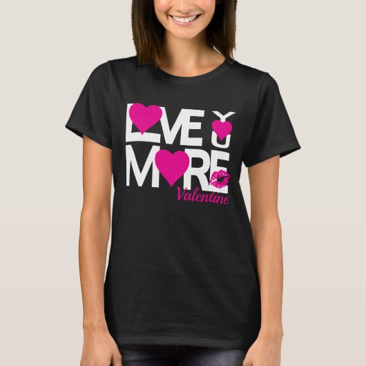 Wit en Roze Love You Meer T-shirt (Voorkant)