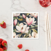 Wit en roze Magnolia bloemen patroon Servet (Insitu)