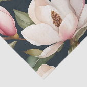 Wit en roze Magnolia bloemen patroon Tissuepapier (Detail)