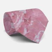 Wit en Roze Marbled Stropdas (Opgerold)