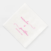 Wit en Roze Minimalistisch Elegant Script Bruiloft Servet (Hoek)