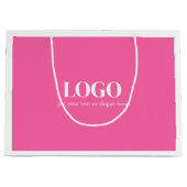 Wit en Roze Minimalistische Aangepaste Boetiek Groot Cadeauzakje (Voorkant)