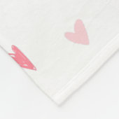 Wit en Roze Modern Love Hearts Happy Valentijn Fleece Deken (Hoek)