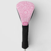 Wit en roze paisley patroon golfheadcover (Voorkant)