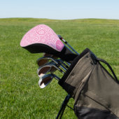 Wit en roze  paisley patroon golfheadcover (Insitu)