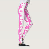 Wit en roze schedels patroon leggings (Rechts)