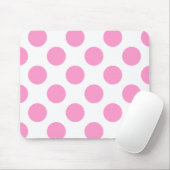 Wit en Roze Stippen Muismat (Met muis)