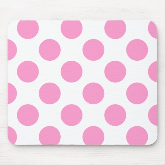 Wit en Roze Stippen Muismat (Voorkant)