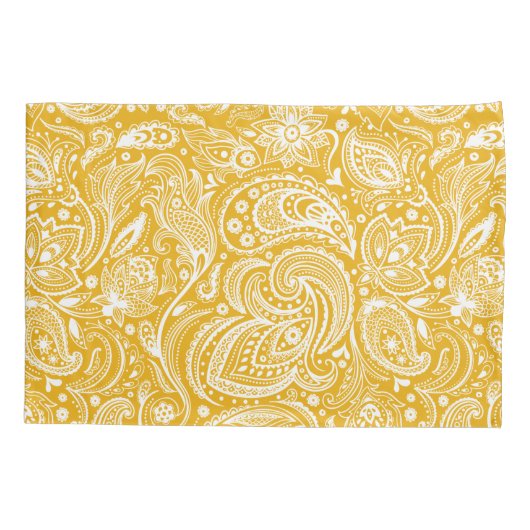 Wit en Sage-Green Paisley Patroon Kussensloop (Achterkant-Links)