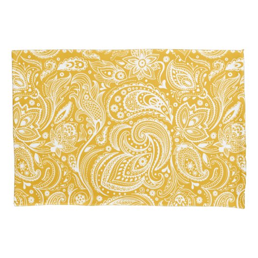 Wit en Sage-Green Paisley Patroon Kussensloop (Voorkant-Links)