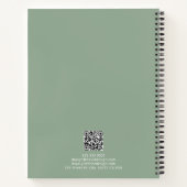 Wit en Sage Groen Eenvoudig Interieurontwerp Logo Notitieboek (Achterkant)