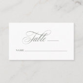 Wit en Sage Groen | Klassieke Luxe Trouwflat Plaatskaartje (Voorkant)