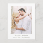 Wit en salie | Elegante foto Sla de datum op Aankondigingskaart (Voorkant)