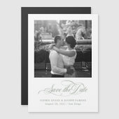 Wit en salie | Italiaanse elegantie Bewaar de datu Magnetische Uitnodiging (Voorkant / Achterkant)